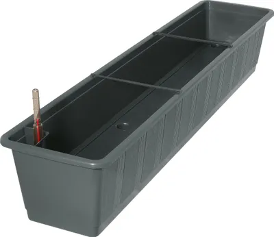 Image de Geli Balconnière AQUA GREEN Anthracite 100 cm avec système d'arrosage - plastique