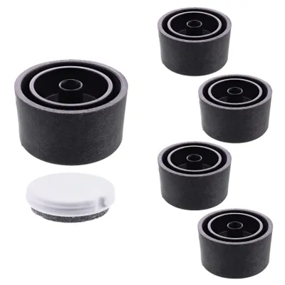 Produktbild von WAGNER Couchfuß/Verstellfuß LOUNGE 4tlg. Set - Ø 30 x 20 mm, Kunststoff schwarz, QuickClick® Filzgleiter Ø 25 mm - 15881899
