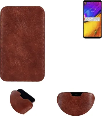 Produktbild von K-S-Trade Schutzhülle Handyhülle kompatibel mit LG Electronics V35 ThinQ Handytasche Kunstleder Sleeve in braun