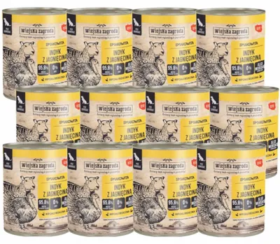 Zdjęcie produktu dla Wiejska zagroda Karma mokra dla psa indyk z jagnięciną 12x800 g
