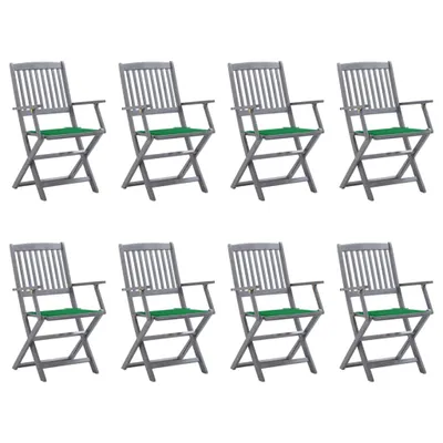 Produktbild von Möbel Klappbare Gartenstühle 8 Stk. mit Kissen Massivholz Akazie - Gartenstühle 3078267
