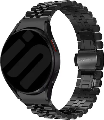 Produktbild von Strap-it Stahlarmband Jubilee - Kompatibel mit Samsung Galaxy Watch 5 Pro Armband Ersatzarmband Edelstahl - Faltschließe - Hochwertiges Material - für Samsung Galaxy Armband Schwarz