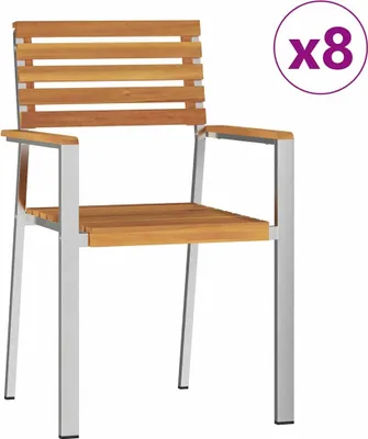 Obrázek produktu pro vidaXL Zahradní židle 8 ks Hnědá 56x54,5x87cm Masivní akáciové dřevo