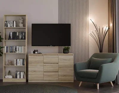 Produktbild von Kommode modern 2 Türen 3 Schubladen funktionales Design