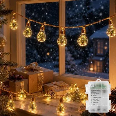 Productafbeelding van Kerstverlichting 3,7 m - 12 leds - warmwit - sfeervolle lichtketting voor kerstboom - ServiceTopper