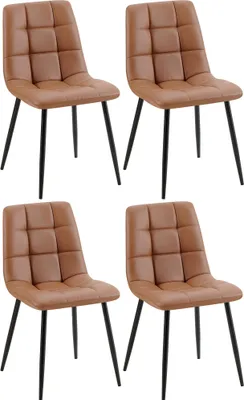 Produktbild von CLP 4er Set Esszimmerstuhl Antibes Kunstleder dunkelbraun