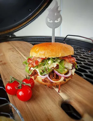 Produktbild von Aganjok 6 Stück Edelstahl Burger Spieße 18cm Metallspieße Servierspieße Flamme Burgerspiess Grillspiesse