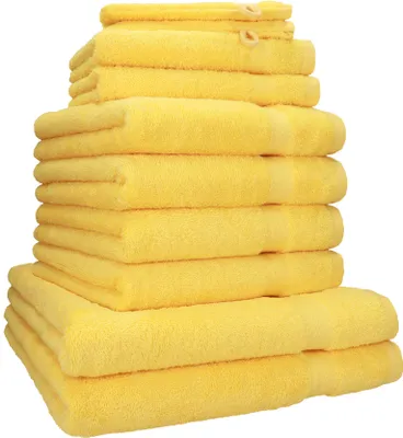Produktbild von Betz 10-tlg. Handtuch-Set PREMIUM 2 Duschtücher 4 Handtücher 2 Gästetücher 2 Waschhandschuhe Farbe: gelb