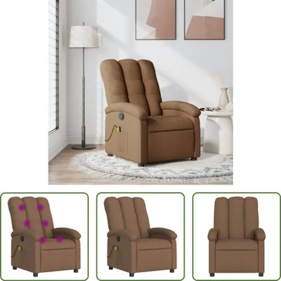 Produktbild von The Living Store Massagesessel Braun Stoff