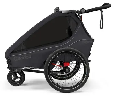 Produktbild von Qeridoo Kidgoo 1 - Kinderfahrradanhänger für 1 Kind, Farbe: Phantom Grey