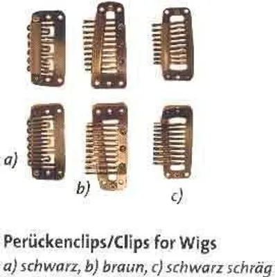 Produktbild von Perückenclips/Toupetclips groß 36 mm, schwarz, 36 mm