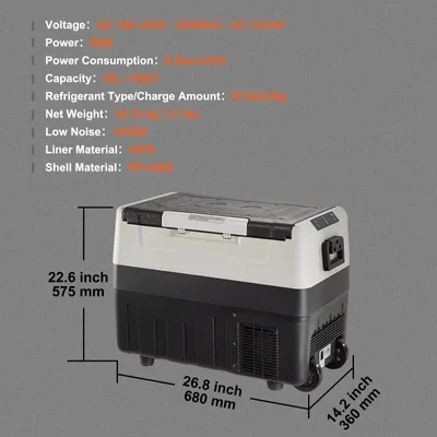 Productafbeelding van Auto Koelbox - Camping Koelkast - Auto Koelbox Compressor - 55L - 12V/24V - 45dB - Mini Compressor Koelkast
