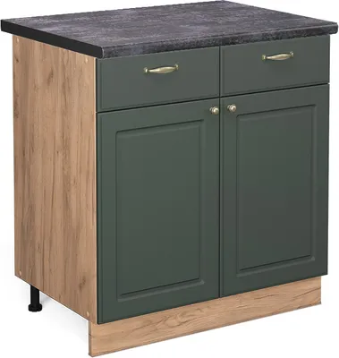 Immagine prodotto di Mobiletto base per cucina Vicco Fame-Line Verde-oro rustico 80 cm , PL Antracite, Model 45864