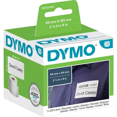 Immagine prodotto di DYMO LabelWriter Shipping - adesivo - bianco - 54 x 101 mm 220 etichette (1 rotolo x 220) etichette per spedizioni/etichette - per DYMO LabelWriter 310, 315, 320, 330, 400, 450, 4XL, SE450, Wireless