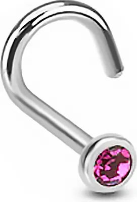 Produktbild von Nasenpiercing Stecker Nasenstecker Stift Nasen Piercing gebogen Zirkonia Kristall