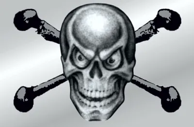 Produktbild von Aufkleber Totenkopf 70 x 105 mm reflektierend