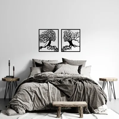Immagine prodotto di Wallity, Tree- SKL2390, Nero, Altre decorazioni per la casa, 50 x 58 cm, 100% metallo (Spessore: 1