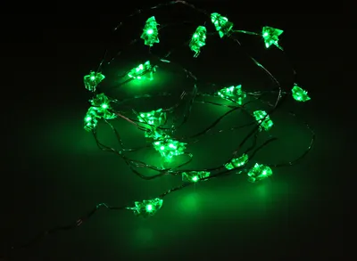 Immagine prodotto di Luci per albero di Natale 20 led colore verde IP20. Alimentazione a batteria (3 AA non incluse)