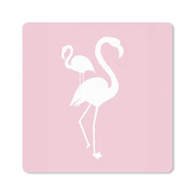 Produktbild von MuchoWow® Mauspad Mousepad Flamingo - Weiß - Illustration 30x30 cm - Mousepads - Maus Mat - Pad - Mausunterlage - Gaming