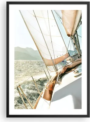 Produktbild von Gerahmtes Poster - Schwarzer Rahmen - Yacht Segeln So - 50x70 cm - Wand Bild - Wanddeko - Wandbilder - Kunstposter - Wandposter - Bilderrahmen - Bilder - Kunstdruck - Wanddekoration - P2BPA50x70-4847