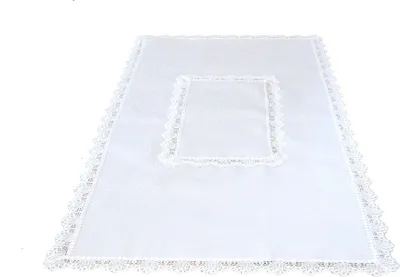 Produktbild von Tischdecke, elegante Tischdecke mit Guipure, weiß, 2100 120x220