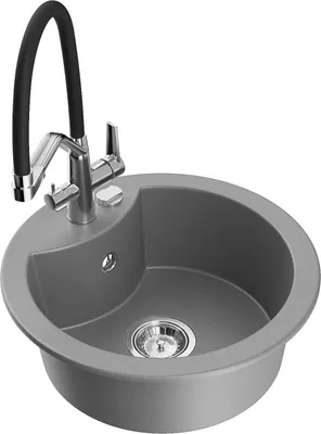 Produktbild von Mexen Diego 1-Becken-Granitspüle mit Mischbatterie Duo, Grau - 6512-71-671701-07