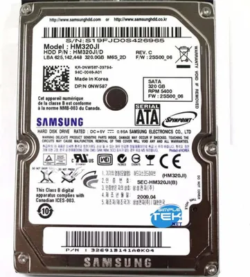 Imagen del producto de Disco duro Samsung de 320 GB, 2.5", SATA, para portátiles, ordenadores All-in-One, modelo HM320II
