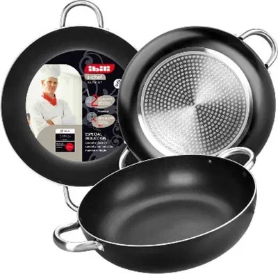 Zdjęcie produktu dla Patelnia Ibili I-CHEF 403332 Honda CON ASAS, maks. średnica 32 cm, aluminium, odpowiednia do kuchenek indukcyjnych, powłoka nieprzywierająca