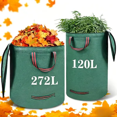 Productafbeelding van Set van 2 Tuinafvalzakken met Deksel en Handvatten