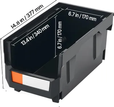 Produktbild von Lagerbehälter, stapelbares Design, einfaches Zugangsmerkmal, Schwarz