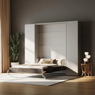 Produktbild von SMARTBett Schrankbett Set M1 140x200 + 2 Schränke Perlgrau