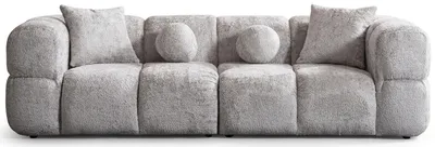 Productafbeelding van Driepersoonsbank, beige, met stoffen bekleding, armleuningen, geschikt voor de woonkamer, comfortabel