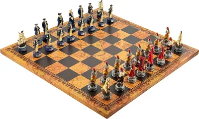 Obrázek produktu pro Pirátská šachová hra 8 cm + Imitace kůže Antická mapa Hrací deska 45 cm