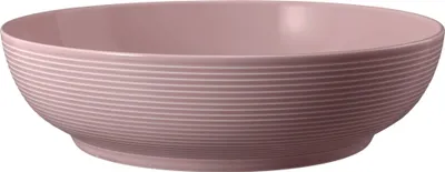 Produktbild von Schale - Ø 25 cm - Altrosa - Porzellan - mit geripptem Rand