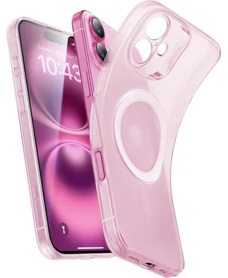 Productafbeelding van Beschermhoes voor iPhone 16, compatibel met MagSafe, beschermt de camera, schokbestendig, dun, krasbestendig, roze