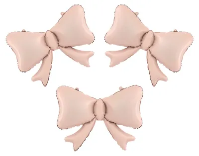 Immagine prodotto di Palloncini a forma di cuore, con fiocchi, color rosa champagne, dimensioni 55 x 42 cm, confezione da 3 pezzi