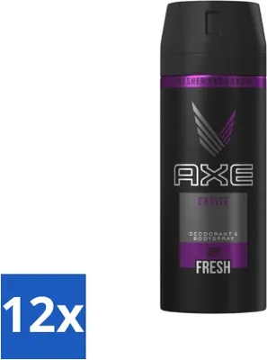 Productafbeelding van 12 stuks deodorant spray - 48 uur frisheid - 150 ml - Kokosgeur - Zwarte pepergeur