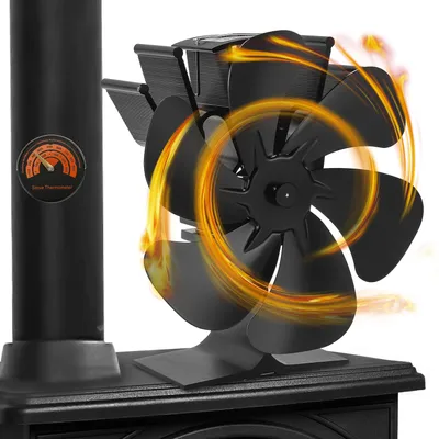 Immagine prodotto di Jayseuw Ventilatore per stufa a 6 pale Ventilatore per stufa Ventilatore elettrico Ventilatore per stufa per caminetto Stufe a legna Stufe a basso rumore