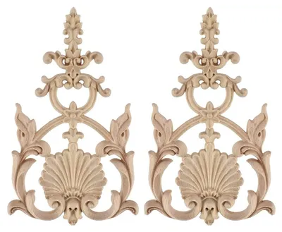 Immagine prodotto di Solidchoice - Decorazioni in legno intagliato per mobili e porte, confezione da 2 pezzi