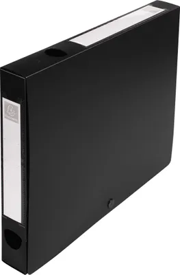 Produktbild von Exacompta 10x Archivbox + Knopf, PP 700µ, Rücken 40mm, A4, Schwarz, 54631E