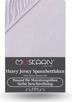 Produktbild von Heavy Jersey Spannbettlaken 120x200 cm - 130x200 cm 100% Baumwolle 160 g/m² silber