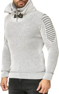 Produktbild von Red Bridge Herren Strickpullover Double Layer Collar Hoher Stehkragen