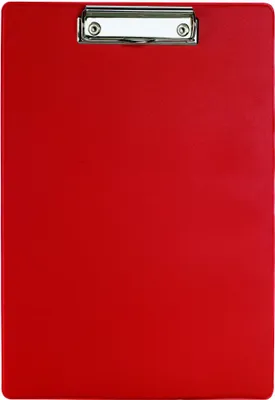 Produktbild von Klemmbrett, DIN A4, Rot, kunststoffüberzogen, abwaschbar, abgerundete Kanten