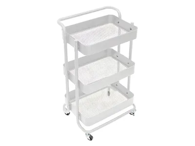 Produktbild von Küchenwagen - Metall - Weiß - 46 x 35 x 76,5 cm