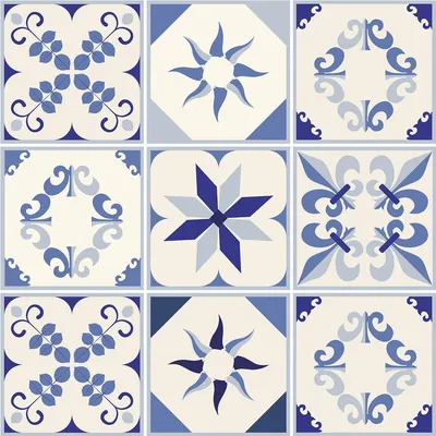 Obrázek produktu pro Samolepicí nálepky na obklady do kuchyně a koupelny – 9 nálepek CLEMENZA AZULEJOS – 9 nálepek o rozměrech 15 x 15 cm
