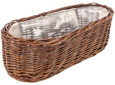 Productafbeelding van Creative Home Rieten Plantenbak met Folie, 35 x 11 x 11 cm, Natuurlijke