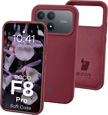 Produktbild von Silikon Handyhülle für Xiaomi POCO F8 Pro, Bizon Soft Case, Pflaumenfarbe