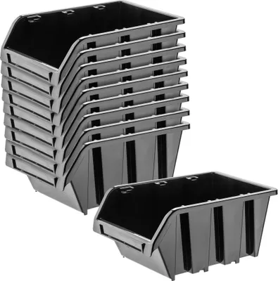 Produktbild von Schwarze Kunststoff-Opbergbox 10er Set, 195x120mm