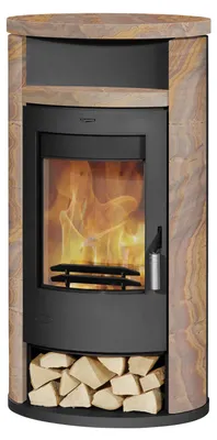 Produktbild von Fireplace Alicante, Freistehende Feuerstelle, Geschlossen, Brennholz, Pellet, Schwarz, Drinnen, Rund