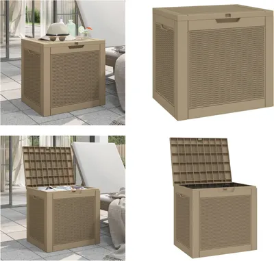 Produktbild von vidaXL Gartenbox Hellbraun 55,5x43x53 cm Polypropylen - Gartentruhe - Gartentruhen - Gartenbox - Aufbewahrungsbox